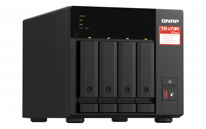 QNAP NAS DE 4 BAHIAS/ISCSI IP-SAN, AMD RYZEN V1000(TS-473A-8G-US)