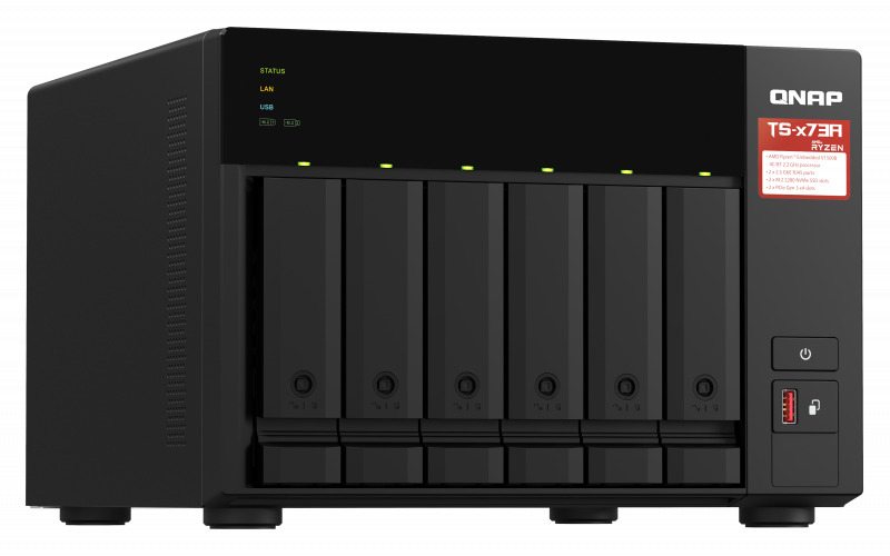 QNAP NAS DE ESCRITORIO 6 BAHIAS AMD RYZEN V1000 SERIES(TS-673A-8G-US)