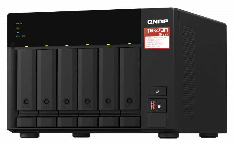 QNAP NAS DE ESCRITORIO 6 BAHIAS AMD RYZEN V1000 SERIES(TS-673A-8G-US)