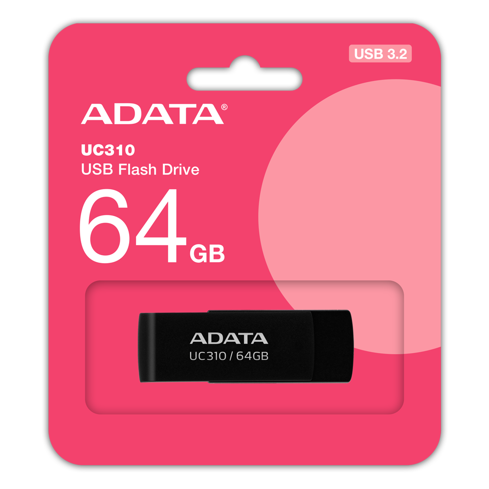 MEMORIA FLASH ADATA UC310 64GB USB 3.2 NEGRO (UC310-64G-RBK)