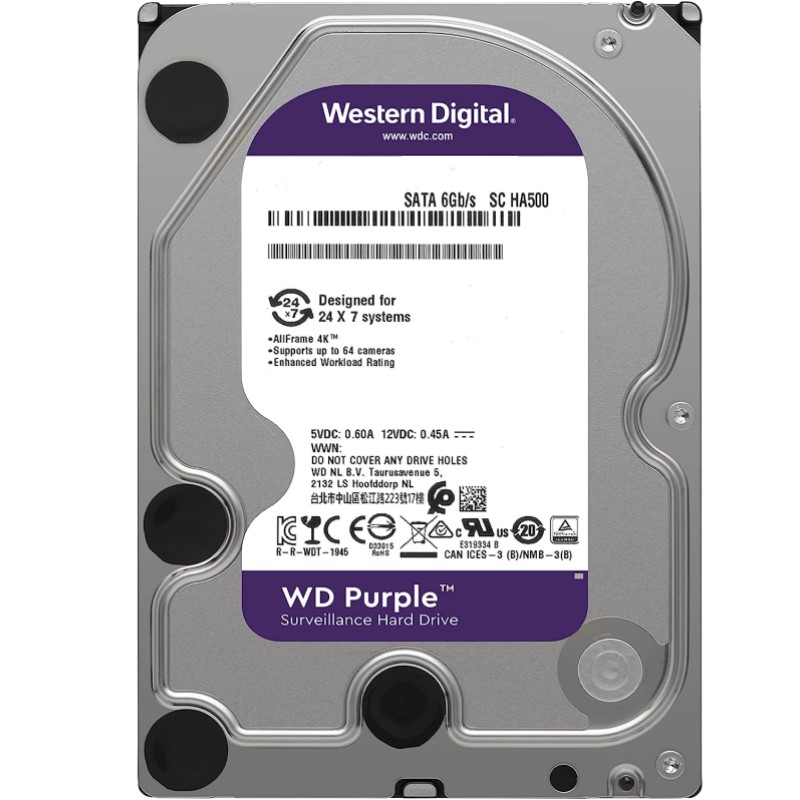 DISCO DURO INTERNO WD PURPLE 1TB SATA 3.5" WD11PURZ 64MB VIDEOVIGILANC