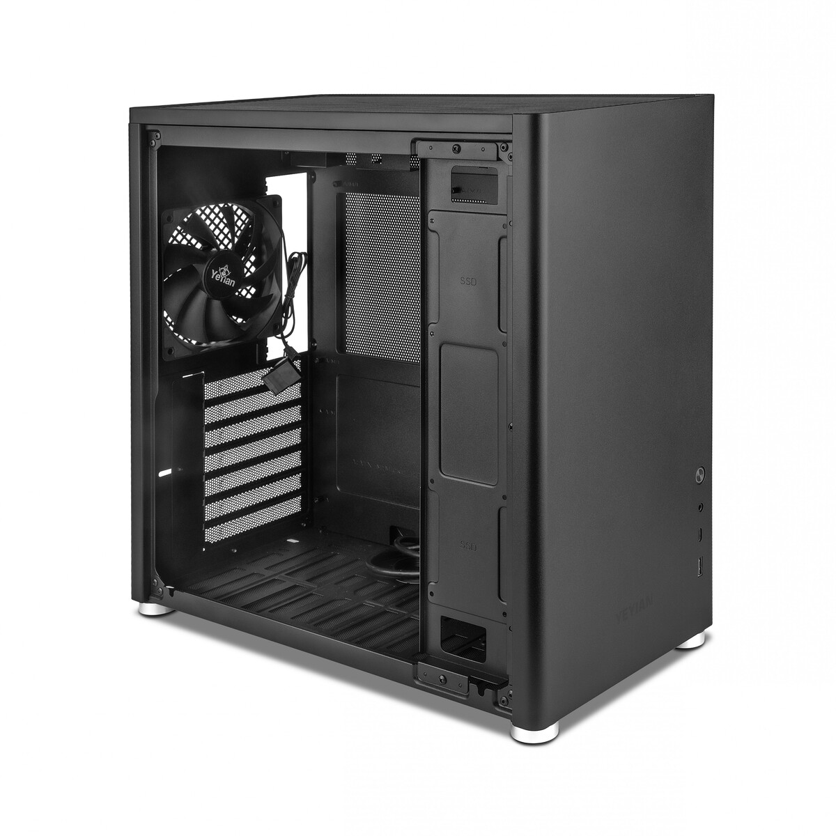 Yeyian ATX Gaming PC Case Hussar Plus, Black - SKU: YCM-ASHUS-01